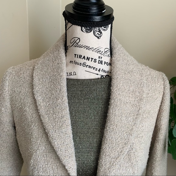 Hilton Hollis 2 Piece Wool Blend Animal Print Dress Suit Beige Green Sz 0 - Picture 3 of 16